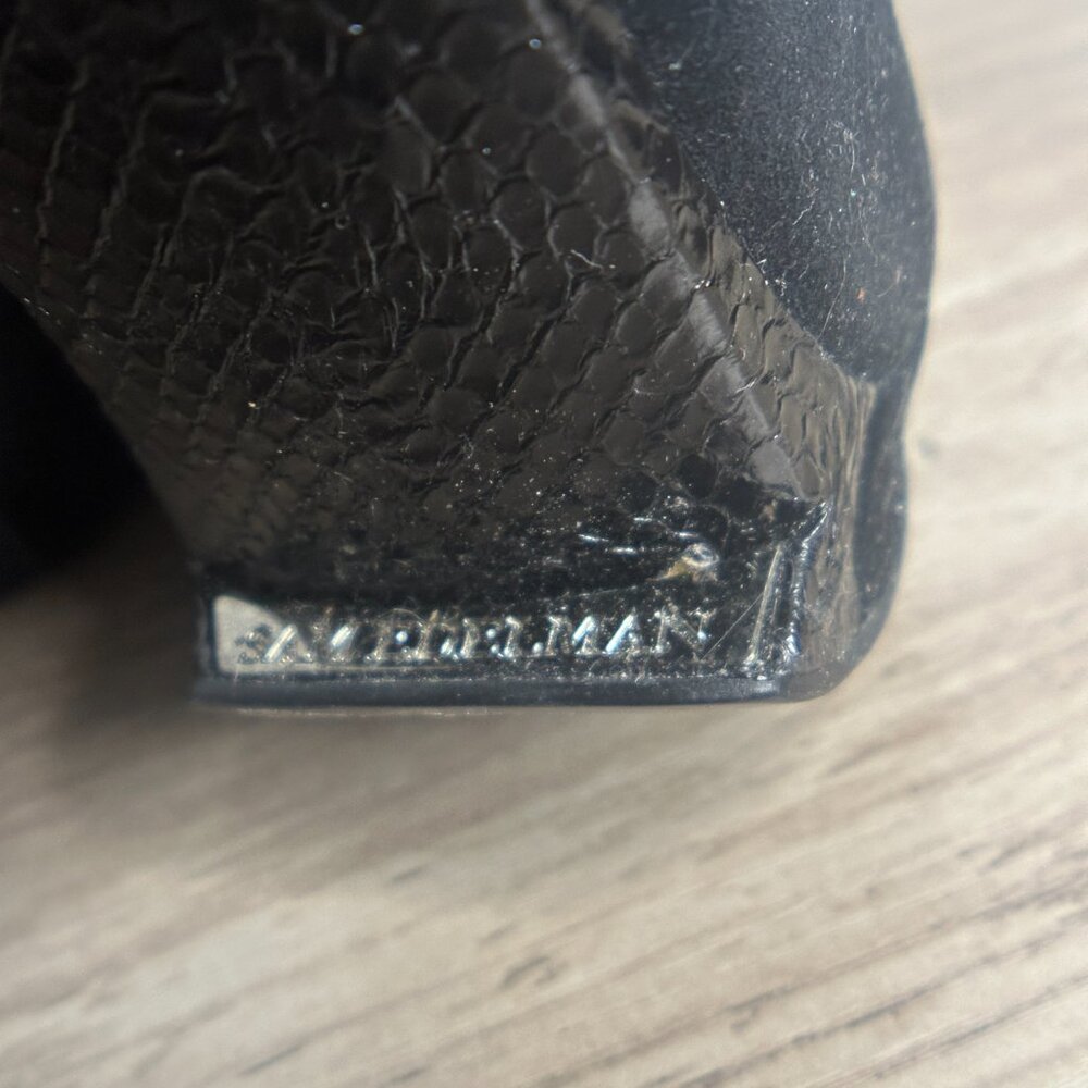 EUC Sam Edelmen Nixie Black Glass Snake Heels Size 8.5 IN BOX - Picture 6 of 16